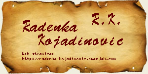 Radenka Kojadinović vizit kartica